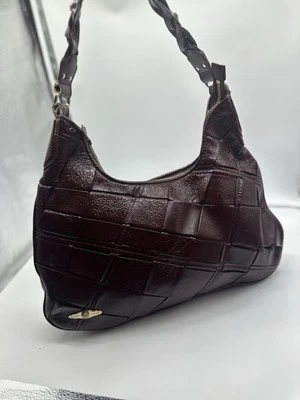 Bolso de Hombro Cartera Elliott Lucca Púrpura Profundo Hobo Cuero Recubierto Oeste Sur Foto 1 de 4