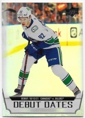 2022-23 Upper Deck Debut Dates #DD2 Vasily Podkolzin - Vancouver Canucks - Image 1 of 2