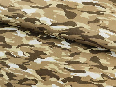 SOFTSHELL Stoff Outdoor winddicht Flecktarn Camouflage BEIGE BRAUN EUR 15,98/m - Bild 1 von 3