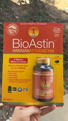 BioAstin Astaxantina Hawaiana 12 mg 120 Geles Blandos Exp.11/27 o posterior Foto 1 de 2