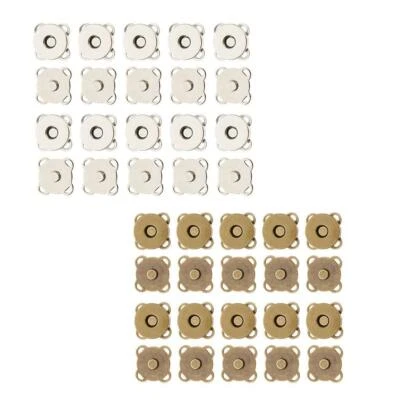 20 Sets 14mm DIY Magnetic Snaps Purse Clasp Closures Metal Button Bag Craft - Image 1 of 4