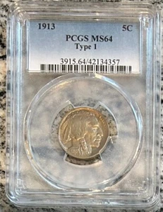 1913 Buffalo Nickel PCGS MS 64 Type 1 - Bild 1 von 2