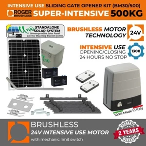 Italian Made Brushless Gate Motor, 500 KG Sliding Solar Gate Opener Kit - Picture 1 of 10