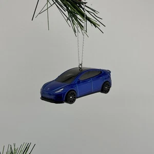 Christmas Ornament for Tesla Model Y Blue Hand Made Gift - Picture 1 of 2