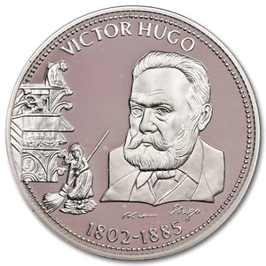 France - médaille Victor Hugo 1802 - 1885 - argent 999‰ - n.d 10000 exemplaires - Picture 1 of 3