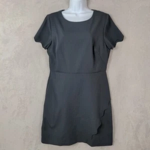 Loft Shift Dress Women 12 Gray Scalloped Edge Minimalist Modest Office Career - Bild 1 von 13