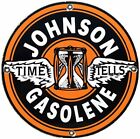 VINTAGE JOHNSON GASOLINE PORCELAIN SIGN DEALERSHIP GAS STATION SERVICE MOTOR OIL