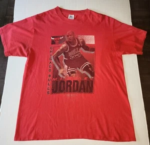 Michael Jordan 1991 Chicago Bulls t shirt XL single stitch STARTER Tee w/defects - Picture 1 of 13