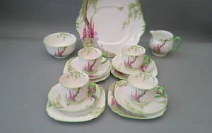 Juego de té Royal Albert Crown China Foxgloves 15 piezas - Imagen 1 de 10