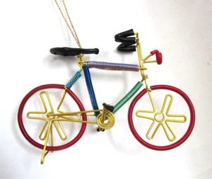 Bicycle Christmas Ornament - 6" x 4" Multicolor, Metal Coil - Picture 1 of 3