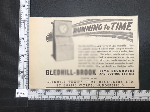 Gledhill-Brook Time Recorder press cutting advert Huddersfield vintage Oct 1948 Cover