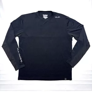 Huk Performance Fabrics Black Long Sleeve Crew Neck Fishing Shirt Mens Medium - Picture 1 of 10