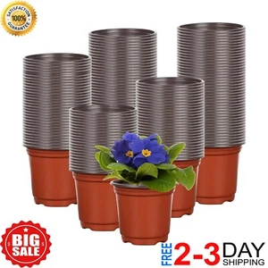 100 Pcs 6 Inch Plant Nursery Pots Bulk Plastic Pots Plants Seed Starting Pots - Picture 1 of 22
