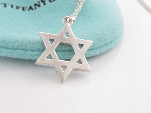Tiffany & Co SELTEN NEU Silber Davidstern 16 Zoll Halskette - Bild 1 von 9