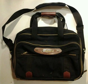 Vintage American Tourister Soft Breifcase Black 2 handle & Shoulder Strap 11x16" - Picture 1 of 7