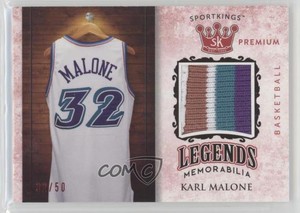 2018 Sage Sportkings Legends Premium Memorabilia Red /50 Karl Malone #LPM-9 HOF