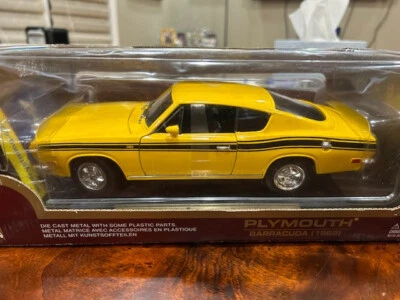 Plymouth Barracuda Yellow Road Legends 1969 fundido a presión 1:18 Foto 1 de 4