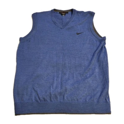 Tiger Woods Collection Blue Mens XL Merino Wool/Acrylic Sweater Golfing Vest - Image 1 of 4
