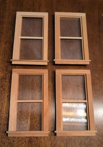 Ventanas de madera miniatura vintage escala 1:12 para casa de muñecas 4 - Imagen 1 de 6