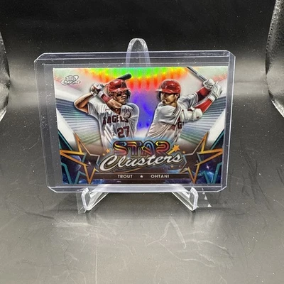 2023 Topps Cosmic Chrome - Stars Clusters Mike Trout, Shohei Ohtani #SC-3 - Image 1 of 4