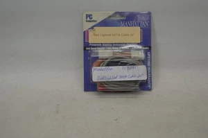 Manhattan Red lighted SATA Cable 20" *New Unused* - Picture 1 of 4