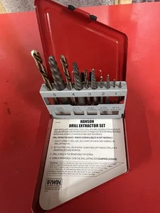 HANSON #11119 10 PIECE L.H. COBALT DRILL EXTRACTOR SET - Picture 1 of 5