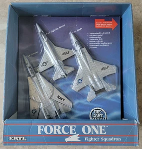 VINTAGE 1987 ERTL FORCE ONE FIGHTER SQUADRON DIECAST USAF F-14, F-15, F-16 NIB - Picture 1 of 14