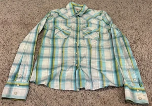 Camisa True Religion Western Manga Larga Perla A Presión Multicolor Para Mujer Talla Pequeña - Imagen 1 de 3