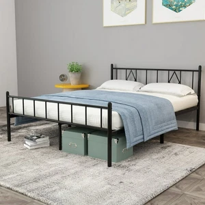 Queen 14" Metal Bed Frame with Headboard,Sturdy Platform Design,Underbed Storage - Picture 1 of 9
