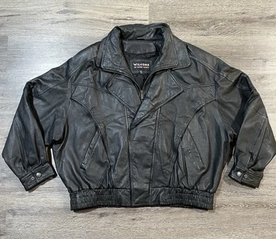 Wilsons Leather Moto Jacket Mens 2X Biker Motorcycle Punk Rock Classic Black - Image 1 of 4