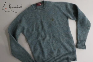VTG Chaps Ralph Lauren heavy weight 100% Shetland wool tweed crewneck sweater M - Picture 1 of 8