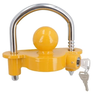 Trailer Ball Hitch Lock Security Coupling For Caravan Trailers Lock 50mm Ball - Picture 1 of 7