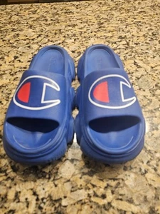 Champion Meloso Squish Blue Slide Sandals Men’s Size 10 Chunky Flip Flops  - Picture 1 of 6