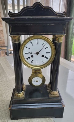 ancienne pendule clock horloge regulateur carillon à colonnes Napoléon III - Photo 1/4