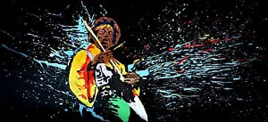 Pintura de Jimi Hendrix 40x16 pulgadas. Marco no impreso disponible lona mariscal madera - Imagen 1 de 1