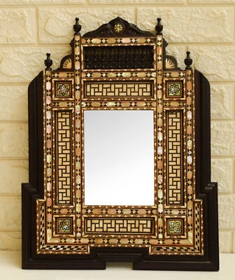 Марокканская настенная зеркальная рама ручной работы, 20 * 14 дюймов марокканская деревянная зеркальная рама - Изображение 1 из 4