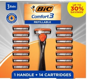 Bic Comfort 3 Gift Set, 1 handle + 14 cartridges - Picture 1 of 4