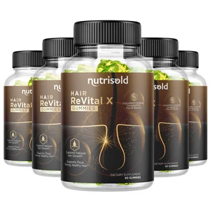 Hair ReVital X Supports Natural Hair Growth 5 Bottles 300 Gummies - Picture 1 of 4