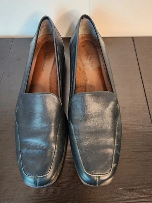 Naturalizer Zapatos Mujer 10.5 N Informales Cómodos Mocasines Sin Cordones Cuero Azul Marino Tacones Foto 1 de 4