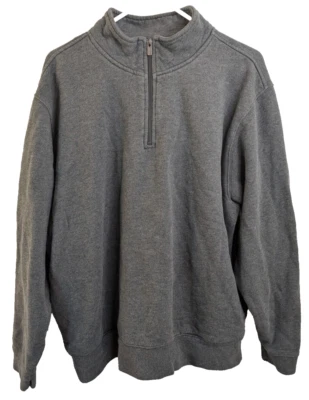 L. L. Bean, Men's Sherpa Lined, 1/4 zip, mock neck, grey, size L - Image 1 of 4