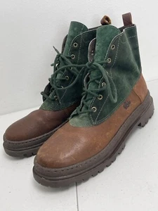 Sam & Libby Combat Boots Women’s Size 8 Green Suede Brown Leather - Picture 1 of 8