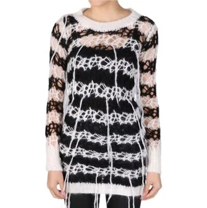 FAITH CONNEXION | Black / White Mohair Blend Grunge Dress in Size Small ~ NWT - Picture 1 of 8