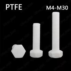 PTFE Kunststoff Sechskantkopf Schrauben M4 M5 M6 M8 M10 M12 M14 M16 M18 M20-M30 - Bild 1 von 5