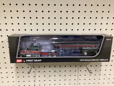 1:64 Red / Gray Kenworth W900L w/86” studio sleeper and Mac round bottom dump - Image 1 of 3