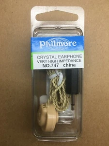 NOWE Philmore Crystal Radio Słuchawki o wysokiej impedancji 7 stóp Przewód 3,5 mm 1/8 Mini wtyczka - Zdjęcie 1 z 1