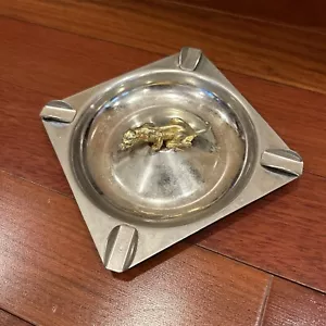 Vintage Jaguar Mitte Jahrhundert Aschenbecher Nickel Chrom poliert - Bild 1 von 12