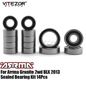 For Arrma Granite 2wd BLX 2013 RC Car Black Sealed Ball Bearing Kit 14Pcs - Picture 1 of 7