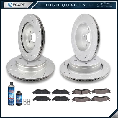 Ceramic Brake Pads & Rotors Front Rear For 04-05 Dodge Ram 1500 Durango Drilled - Image 1 of 4