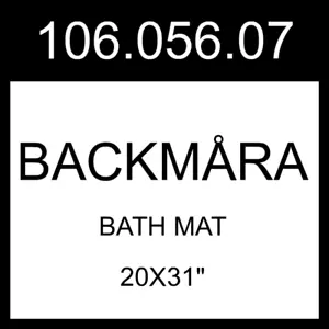 IKEA BACKMARA BACKMÅRA Bath Mat White 20x31" 106.056.07 - Picture 1 of 1