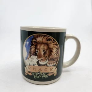 Enesco Inspirational Mug Peace The Lion and the Lamb 1989 Pre-owned READ - Picture 1 of 10